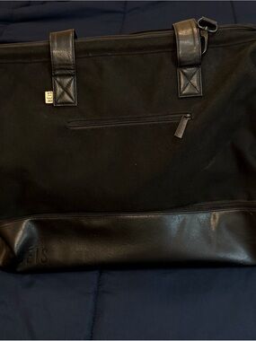 BEIS Black Canvas & Leather Duffel Bag
